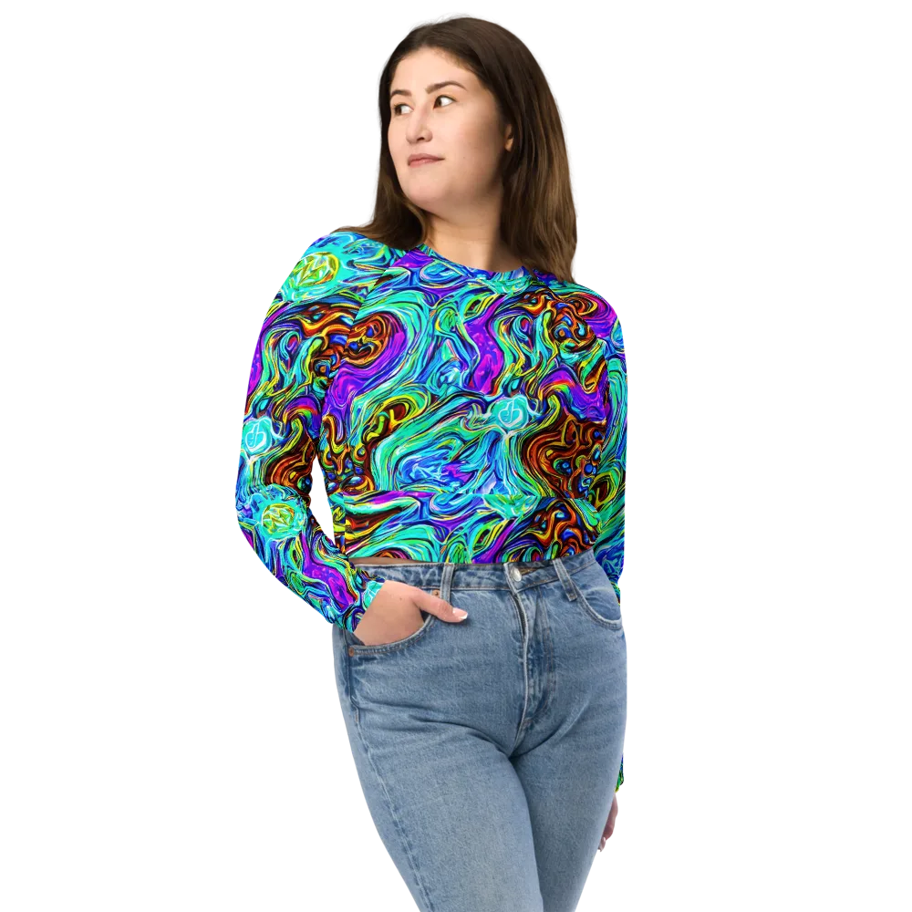 Mystic Iridescence on Long Sleeve Crop Top — Front
