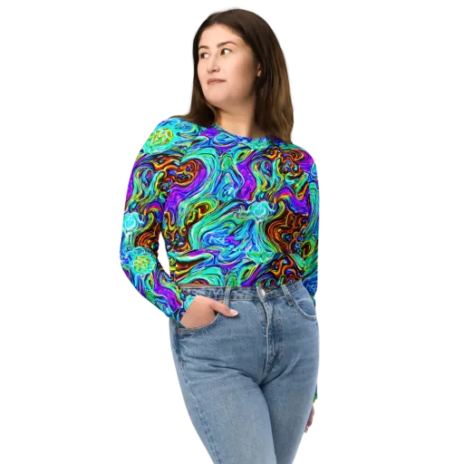Mystic Iridescence on a Long Sleeve Crop Top