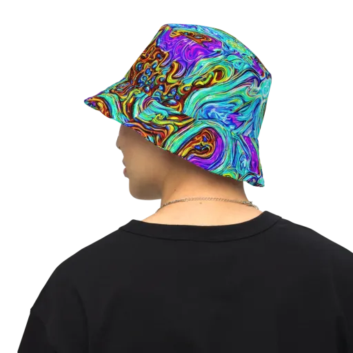 Mystic Iridescence on a Reversible Bucket Hat