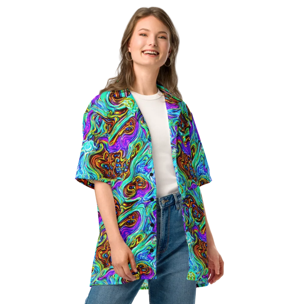 Mystic Iridescence on Button Shirt — Front