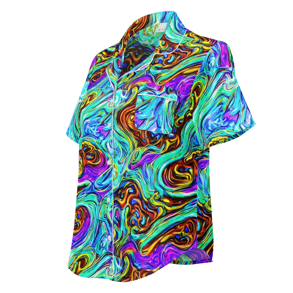 Mystic Iridescence on Women's Short Sleeve Pajama Top — Left Front