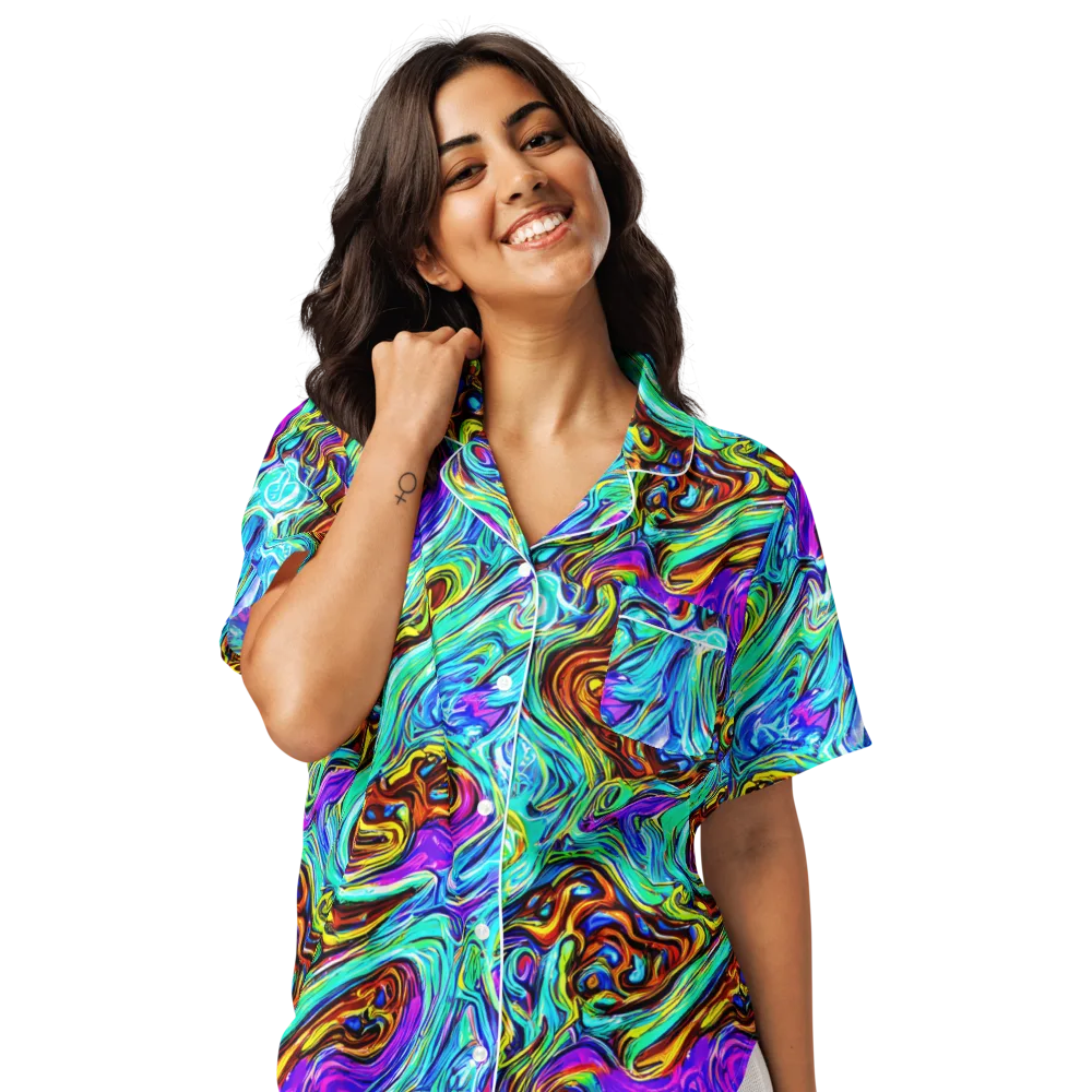 Mystic Iridescence on Women's Short Sleeve Pajama Top — Front