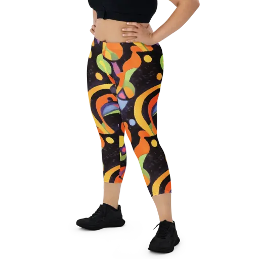 Neon Symphony on a Capri Leggings