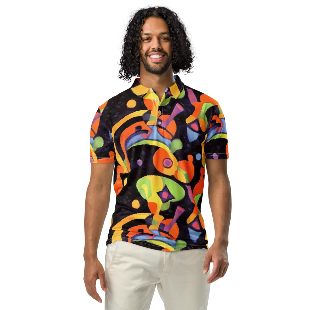 Neon Symphony on Men's Slim Fit Polo Shirt — Front
