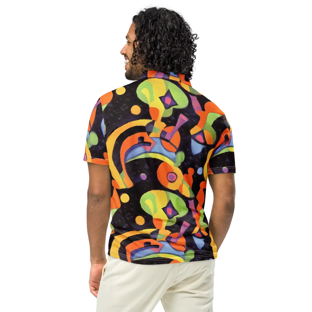 Neon Symphony on Men's Slim Fit Polo Shirt — Back