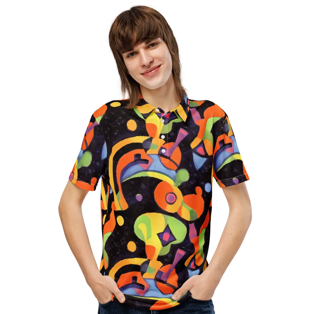Neon Symphony on Men's Slim Fit Polo Shirt — Front