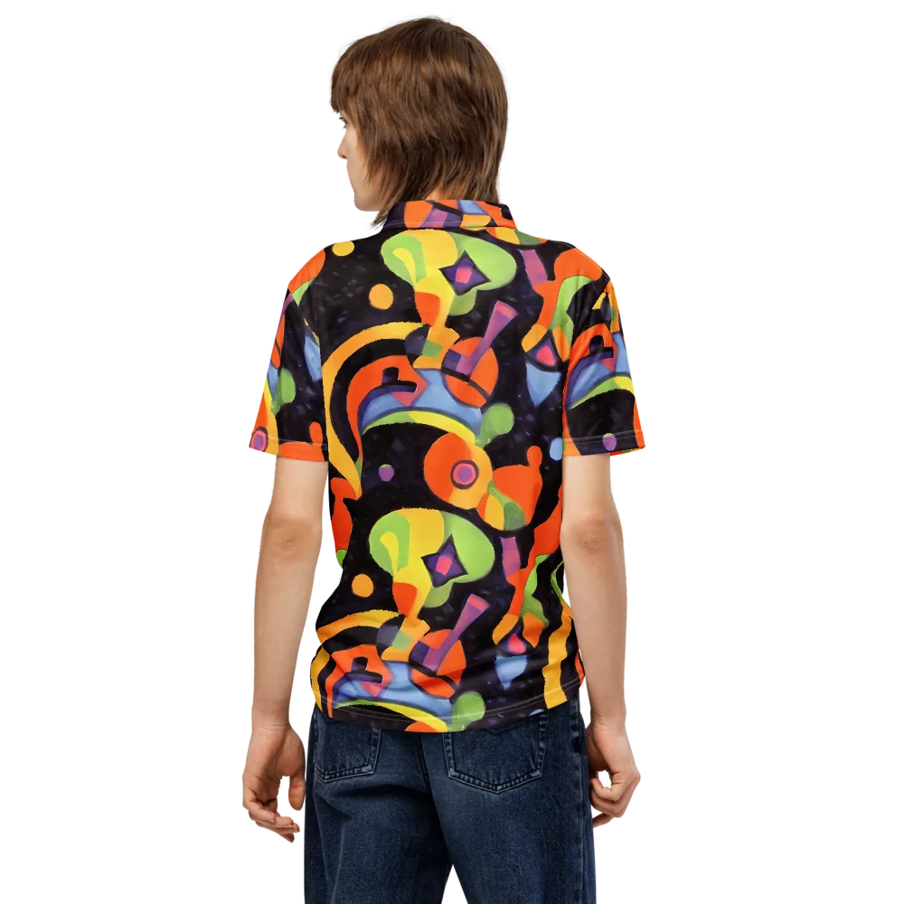 Neon Symphony on Men's Slim Fit Polo Shirt — Back