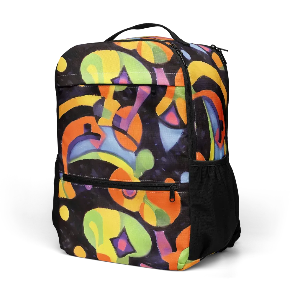 Neon Symphony on Utility Backpack — Left Front