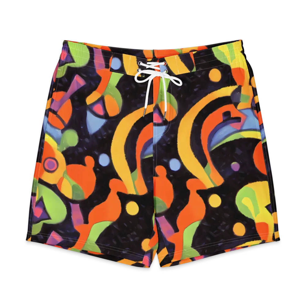 Neon Symphony on Men's Board Shorts — Front