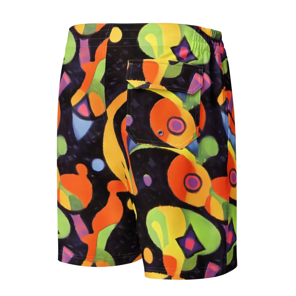 Neon Symphony on Men's Board Shorts — Back