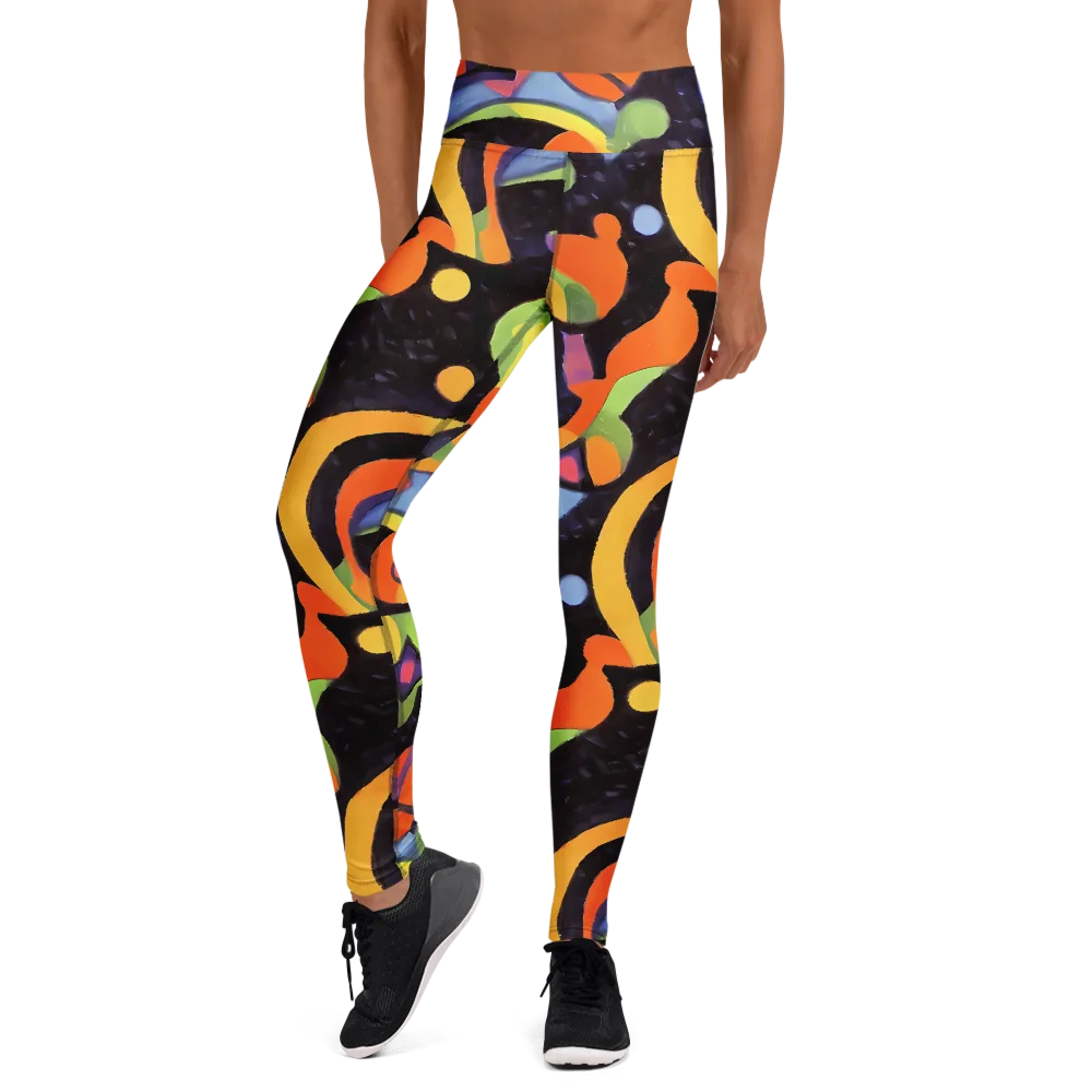 Neon Symphony on Yoga Leggings — Front