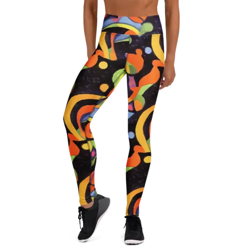 Neon Symphony on a Yoga Leggings