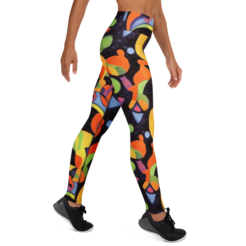 Neon Symphony on Yoga Leggings — Right