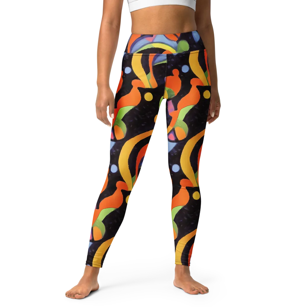 Neon Symphony on Yoga Leggings — Front