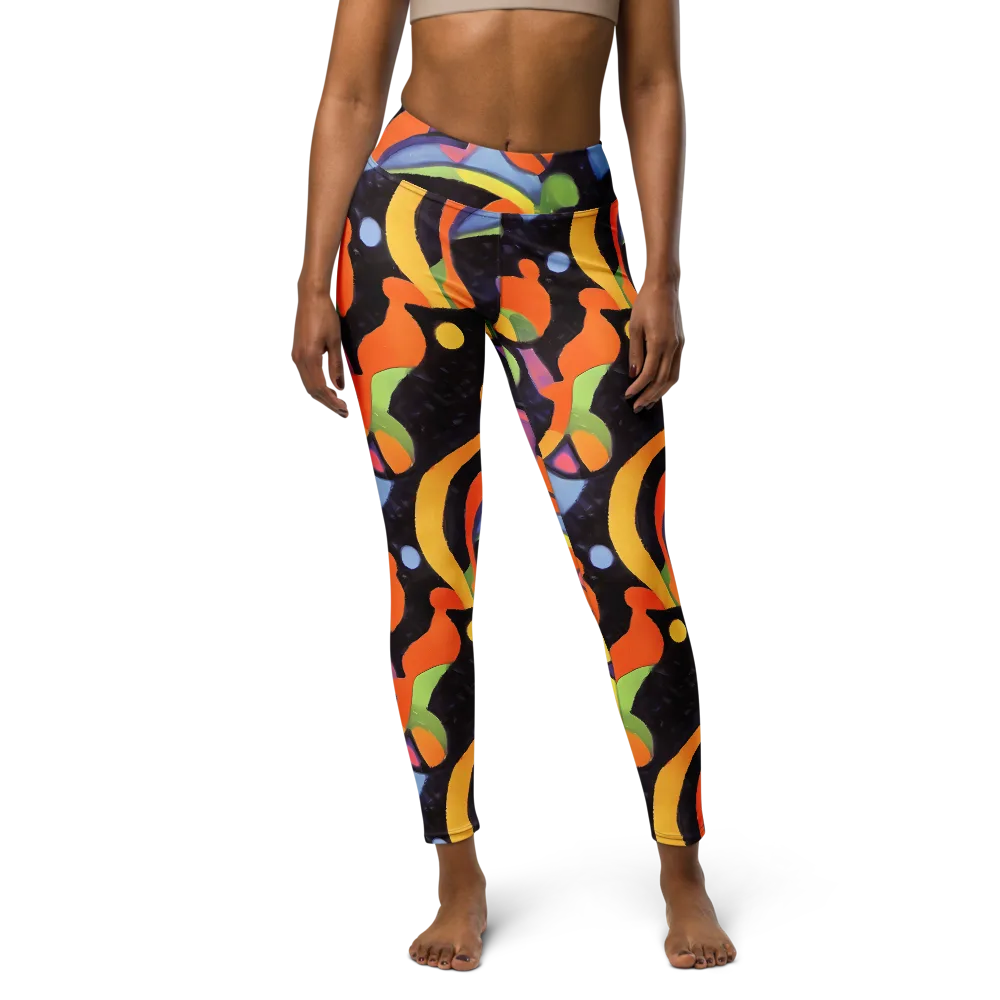 Neon Symphony on Yoga Leggings — Front