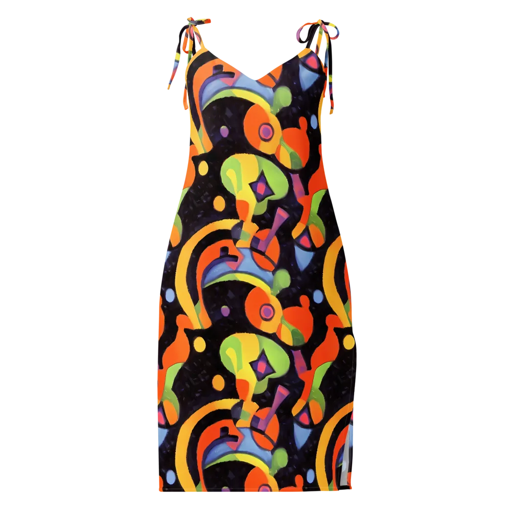 Neon Symphony on Slip Dress — Front