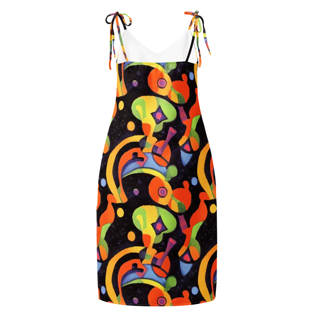 Neon Symphony on Slip Dress — Back