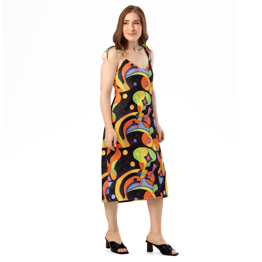 Neon Symphony on Slip Dress — Right Front