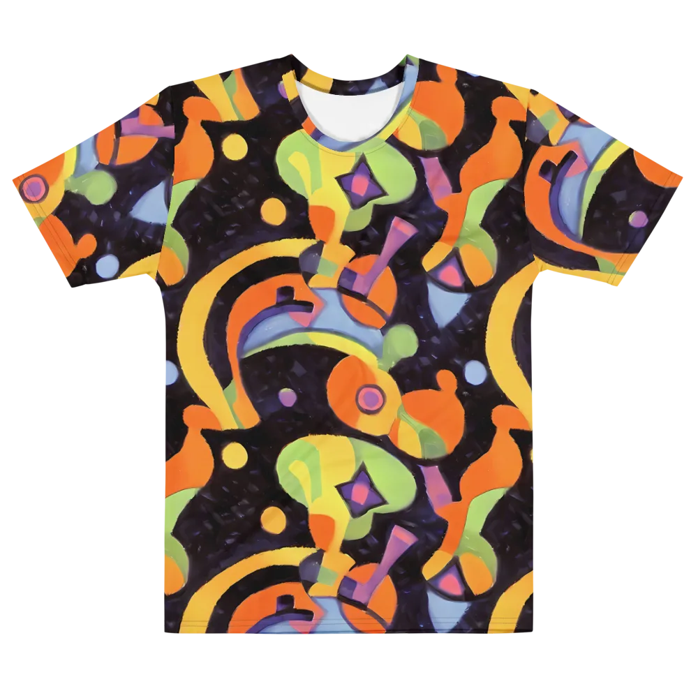 Neon Symphony on Men's Cotton Crew Neck T-Shirt — Front