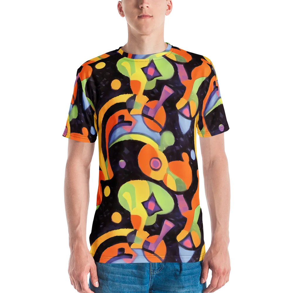 Neon Symphony on Men's Crew Neck T-Shirt — Front
