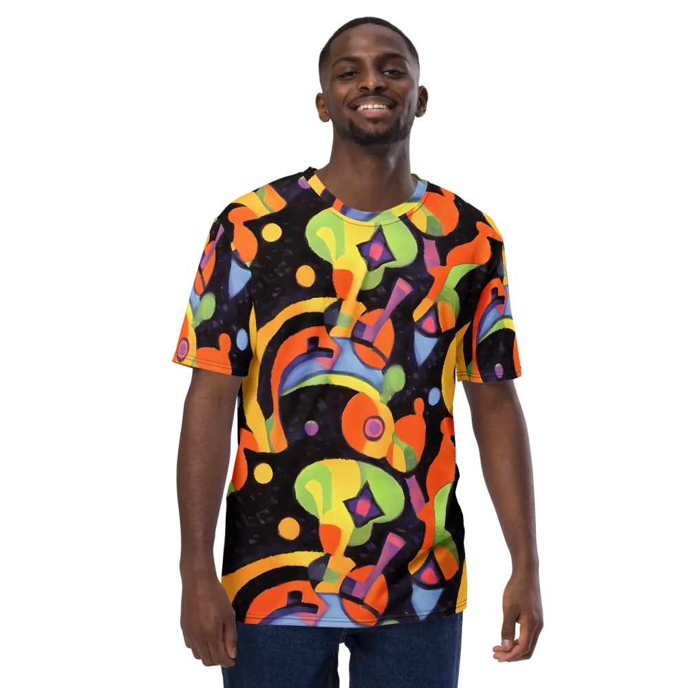 Neon Symphony on Men's Crew Neck T-Shirt — Front