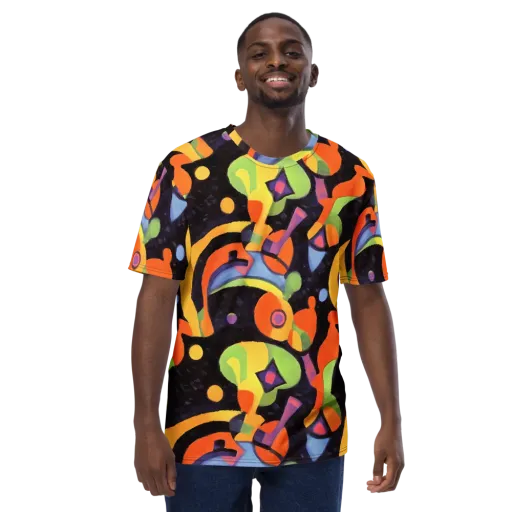 Neon Symphony on a Men's Crew Neck T-Shirt