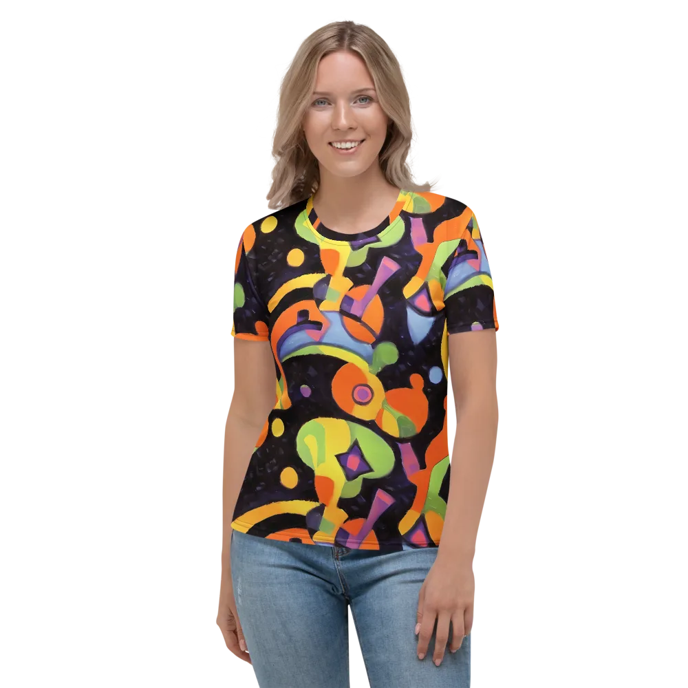 Neon Symphony on Women's Crew Neck T-Shirt — Front