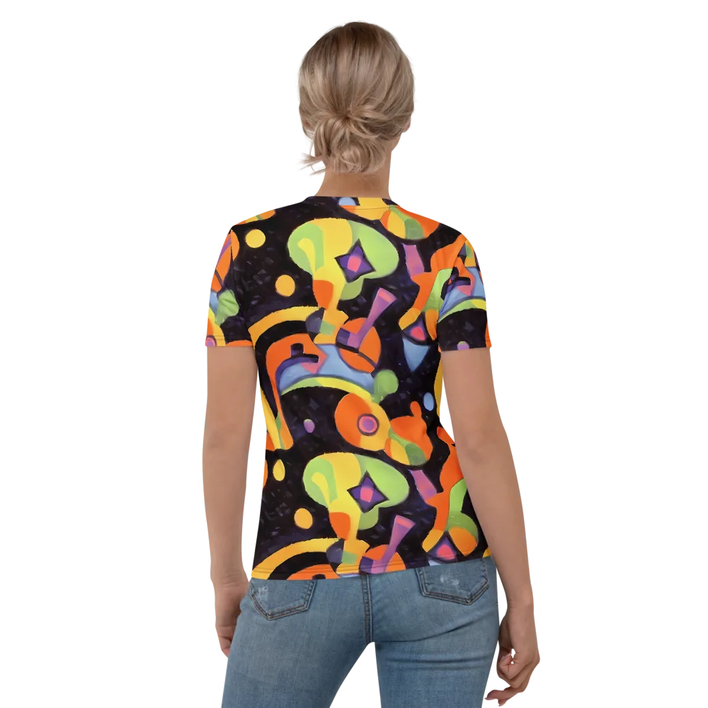 Neon Symphony on Women's Crew Neck T-Shirt — Back