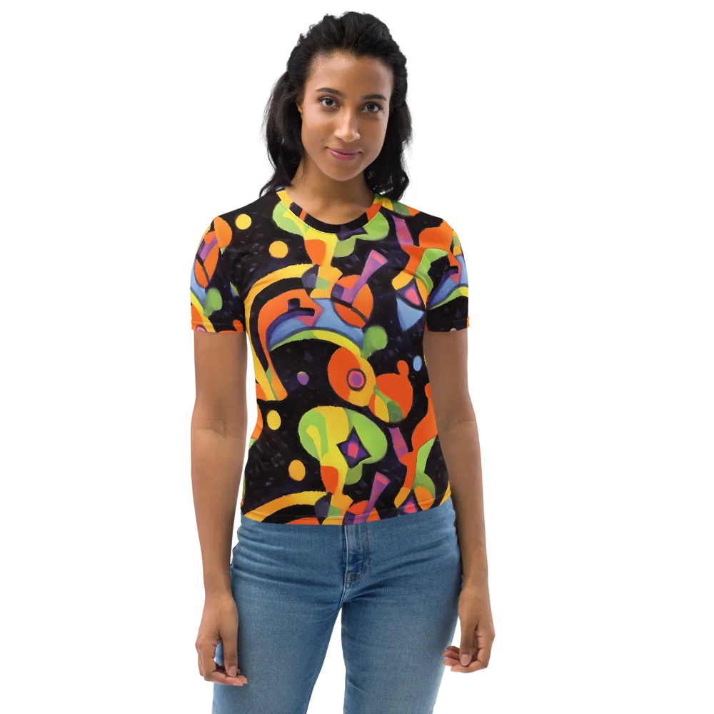 Neon Symphony on Women's Crew Neck T-Shirt — Front