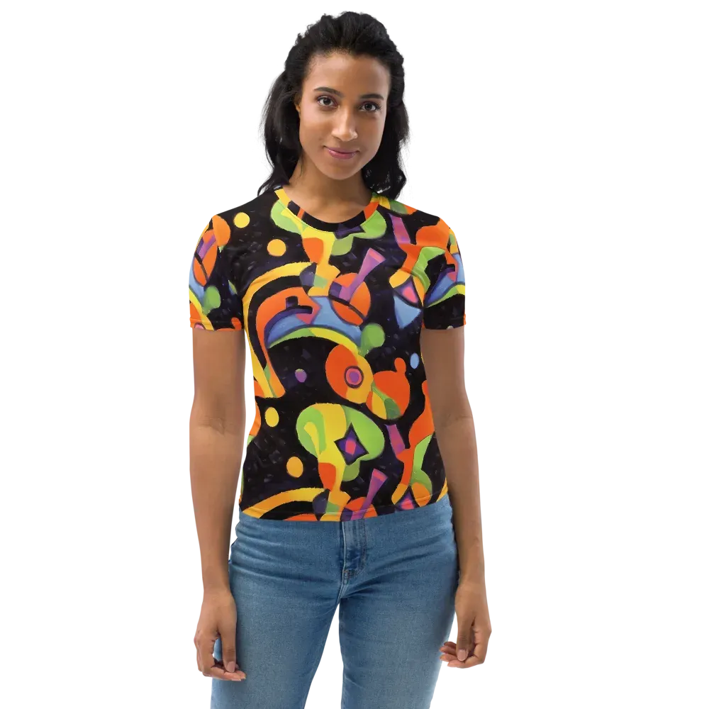Neon Symphony on Women's Crew Neck T-Shirt — Front