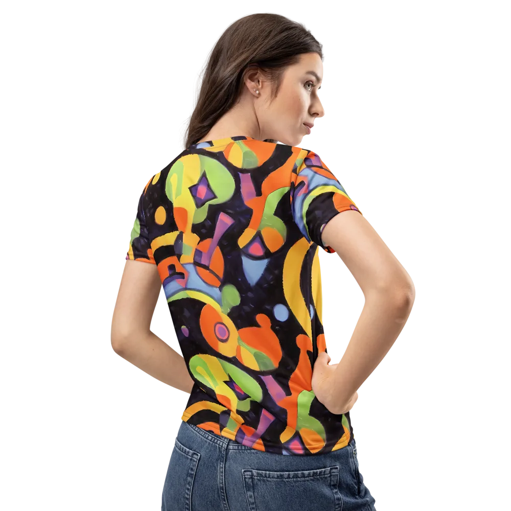 Neon Symphony on Women's Crew Neck T-Shirt — Back