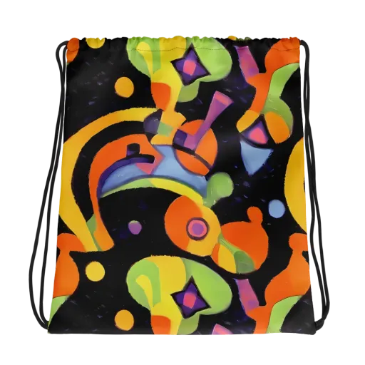 Neon Symphony on a Drawstring Bag