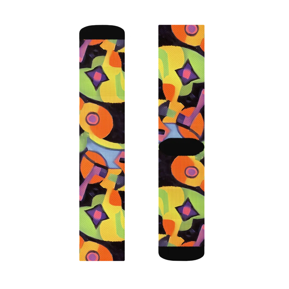 Neon Symphony on Socks — Left Sock
