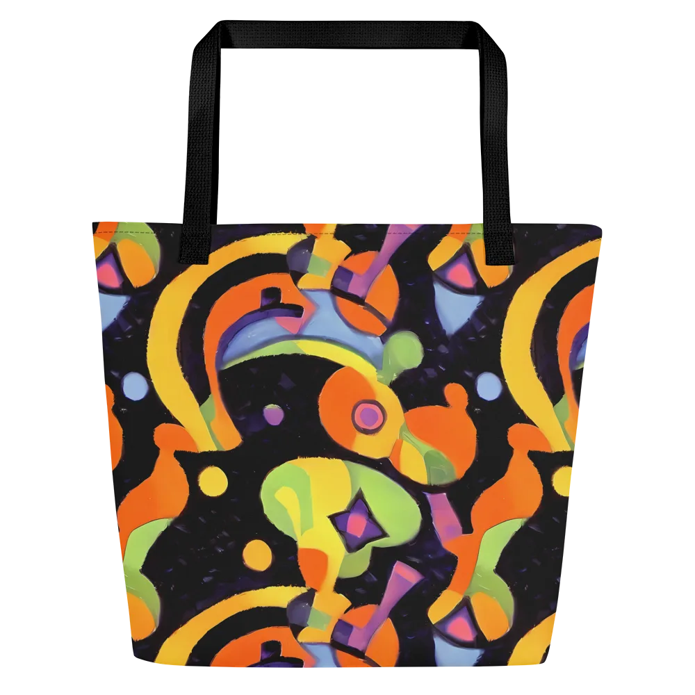 Neon Symphony on Large Tote Bag W/ Pocket — Front