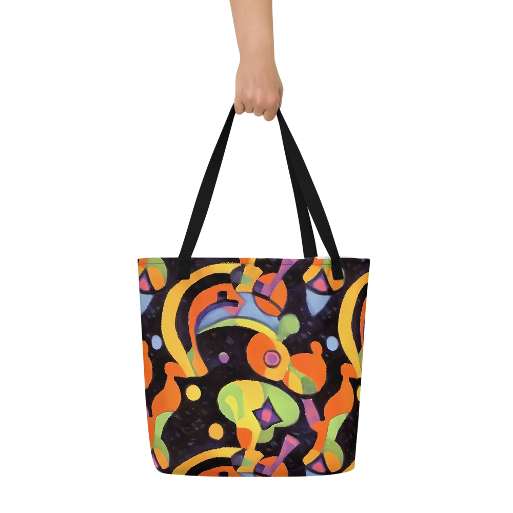 Neon Symphony on Large Tote Bag W/ Pocket — Front