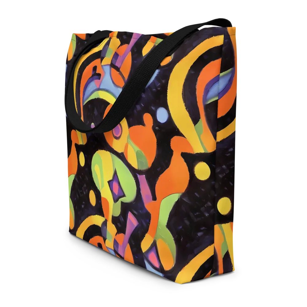 Neon Symphony on Large Tote Bag W/ Pocket — Front