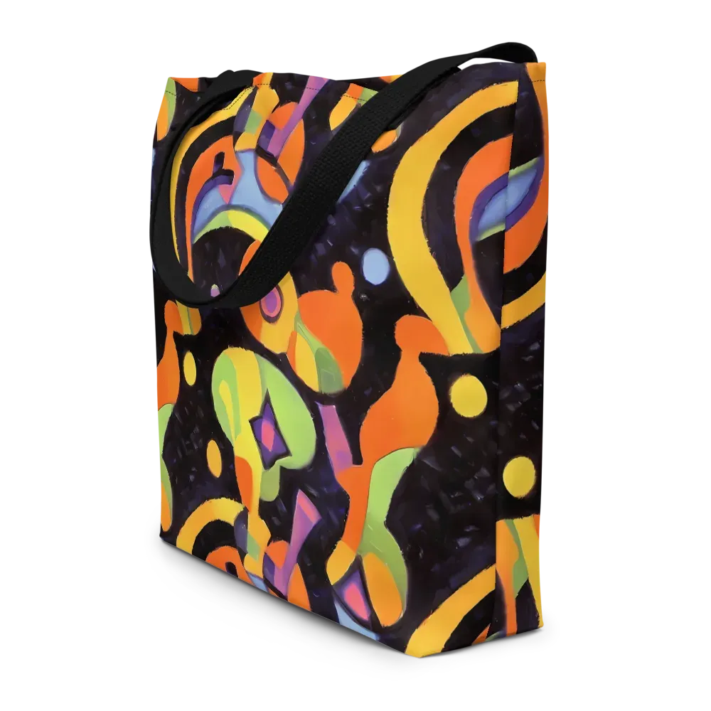 Neon Symphony on Large Tote Bag W/ Pocket — Front