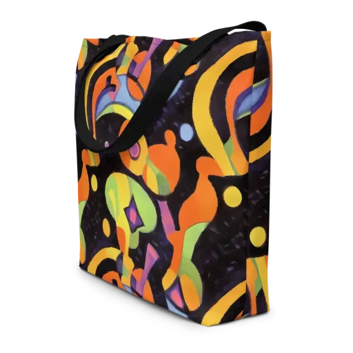 Neon Symphony on a Large Tote Bag W/ Pocket