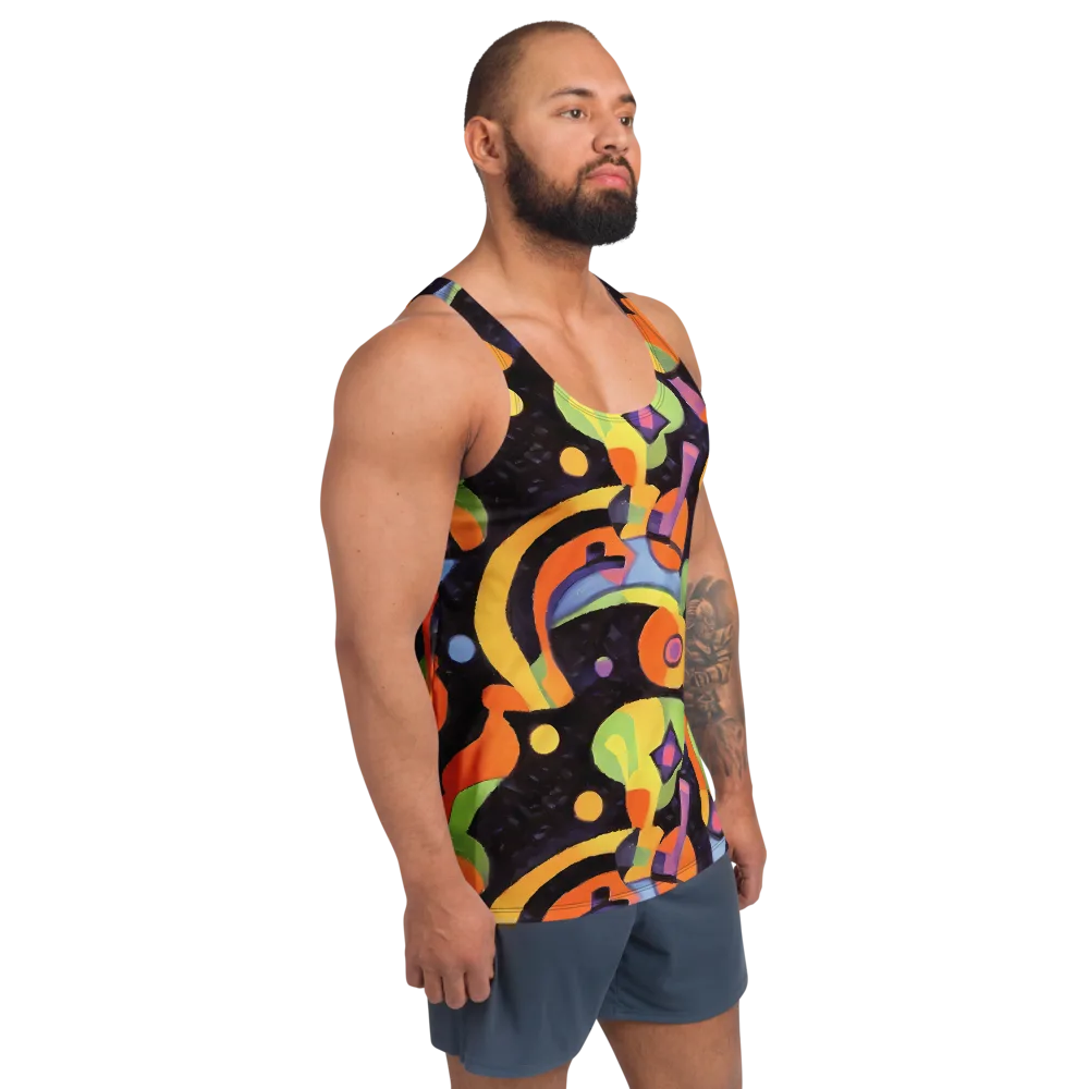 Neon Symphony on Men's Tank Top — Right Front