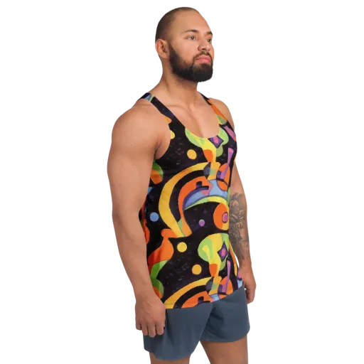 Neon Symphony on a Men's Tank Top