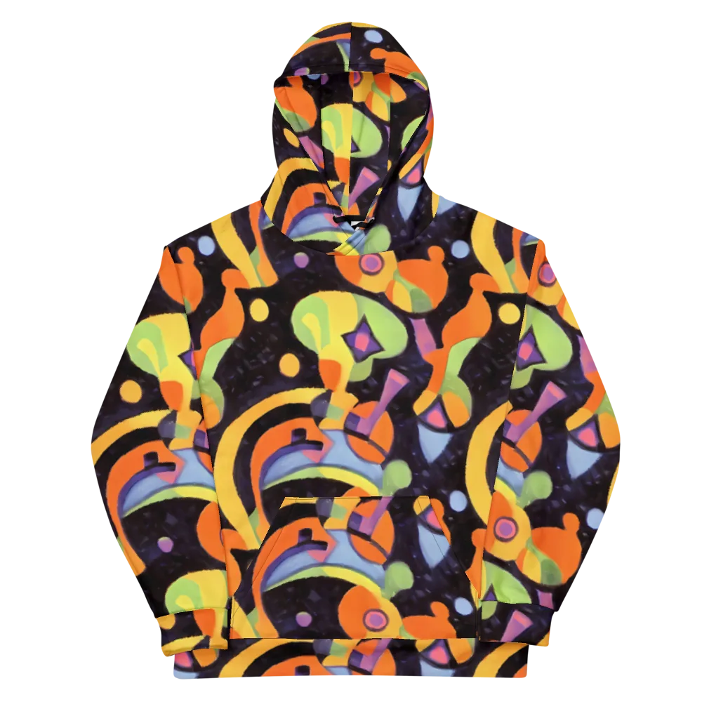 Neon Symphony on Cotton Hoodie — Front