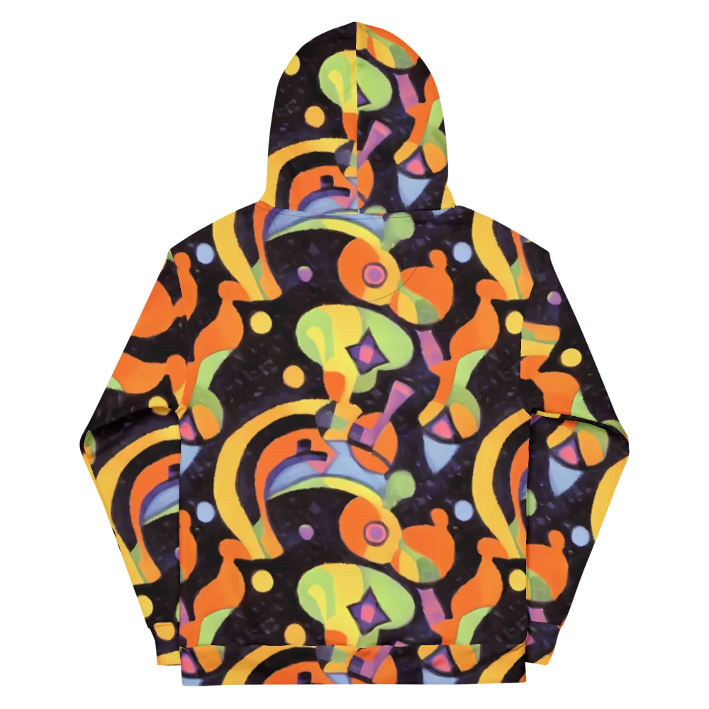 Neon Symphony on Cotton Hoodie — Back