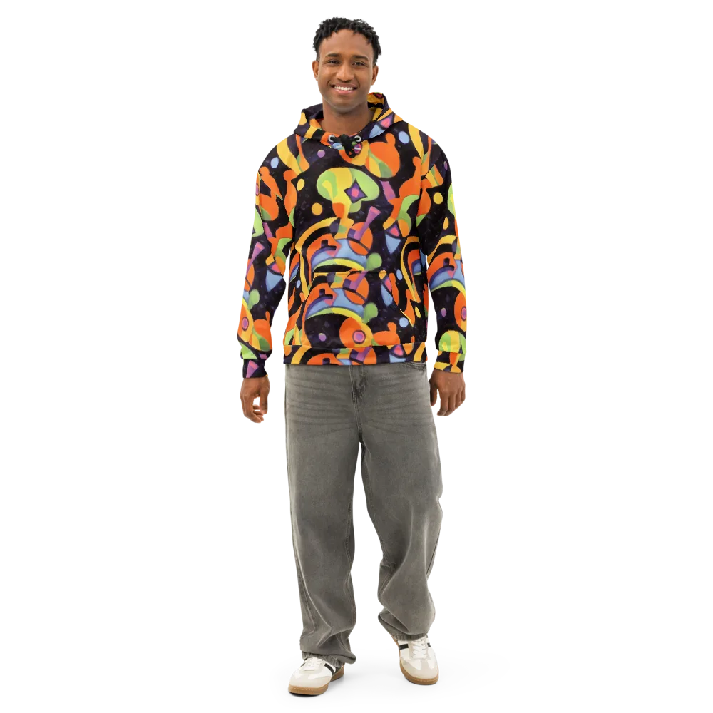 Neon Symphony on Cotton Hoodie — Front