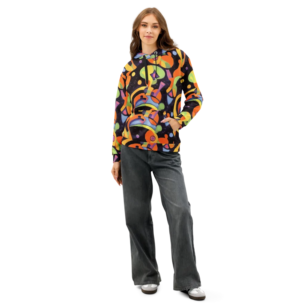 Neon Symphony on Cotton Hoodie — Front