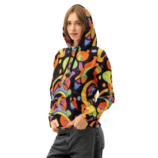 Neon Symphony on a Cotton Hoodie