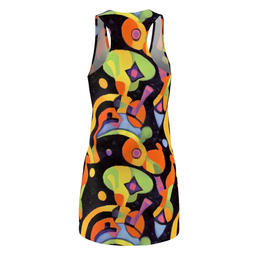 Neon Symphony on Racerback Dress — Back