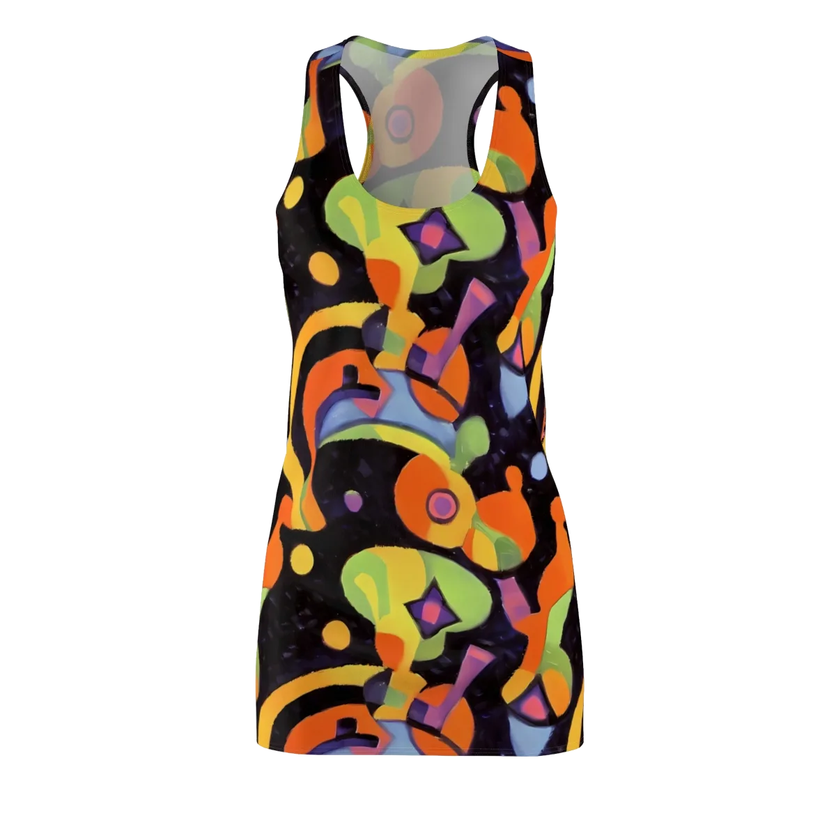 Neon Symphony on Racerback Dress — Front