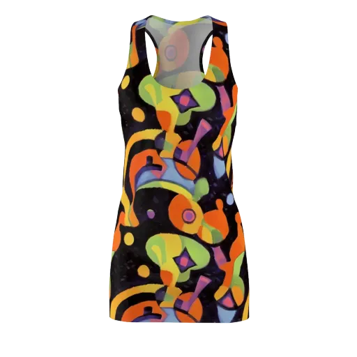 Neon Symphony on a Racerback Dress