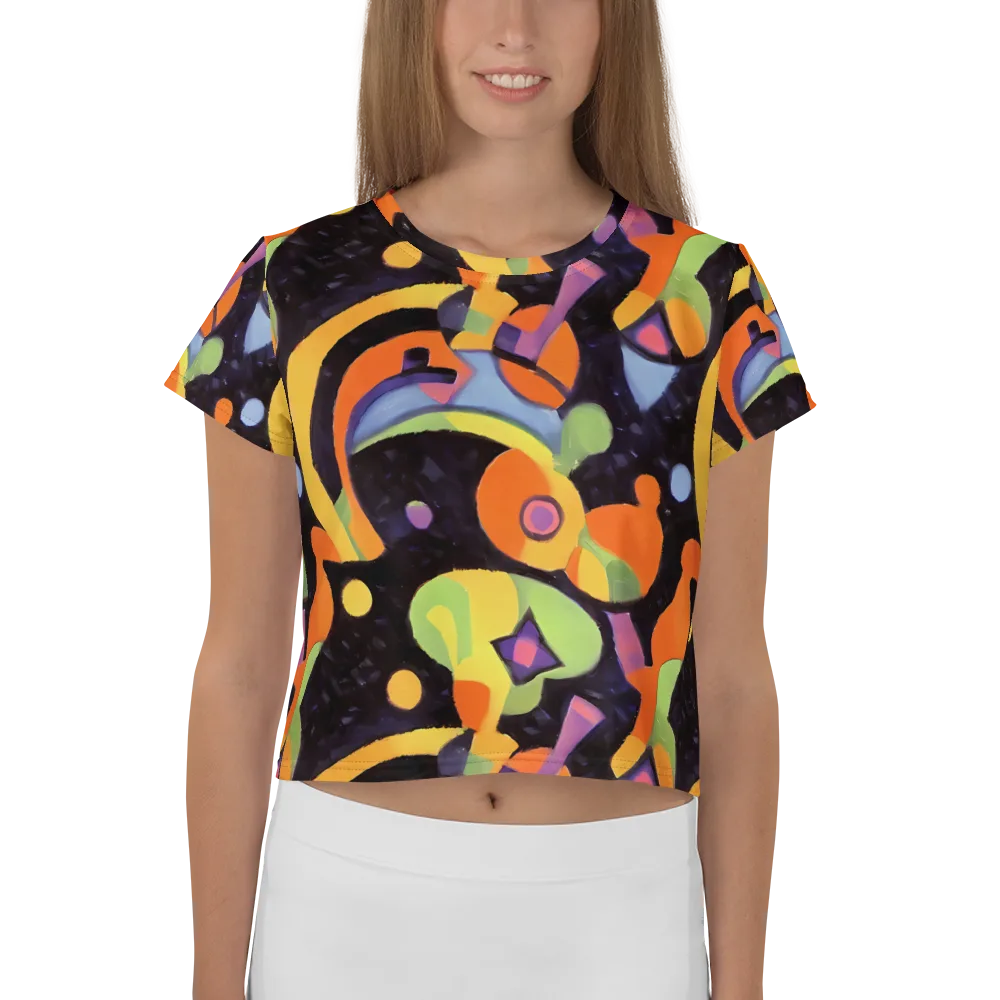 Neon Symphony on Crop Tee — Front