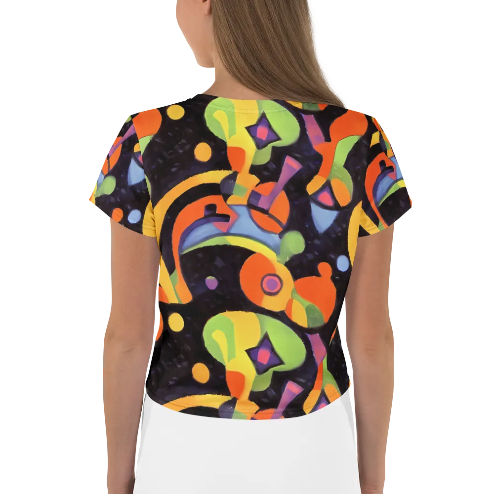 Neon Symphony on Crop Tee — Back